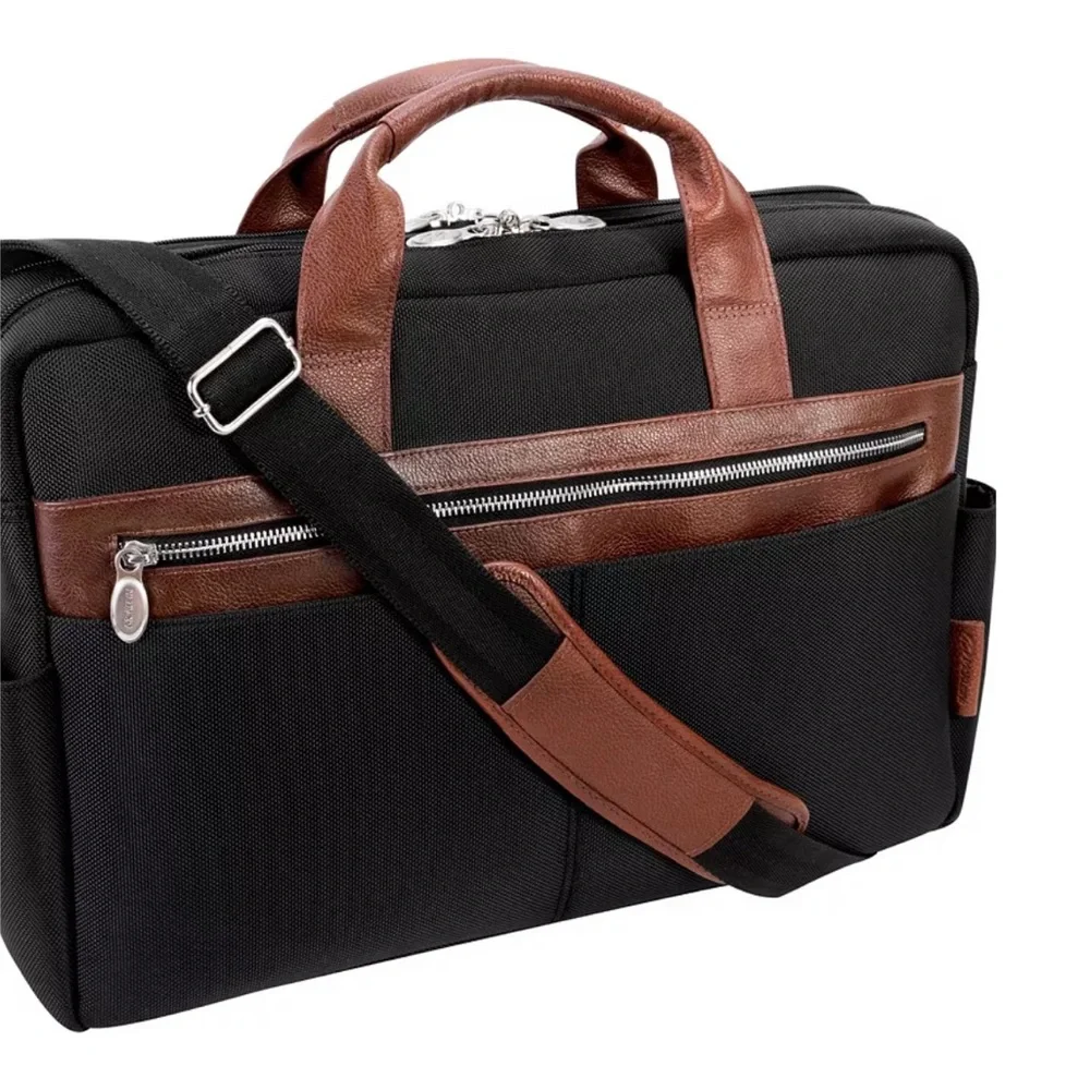 Elegant Black and Brown Men's Briefcase